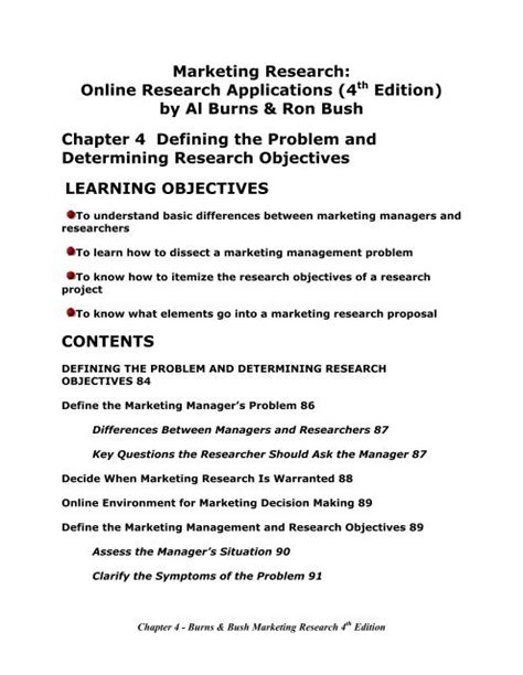 marketing research burns amp bush marketing research 4e Doc