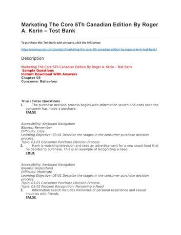 marketing the core 5th edition exam answers Doc