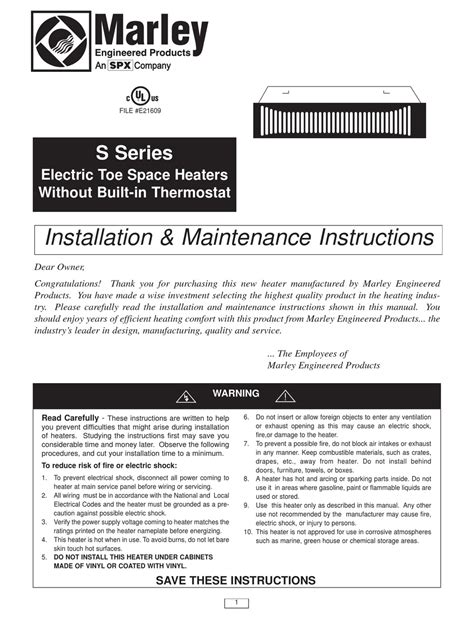 marley engineering qch1202 heaters owners manual Kindle Editon