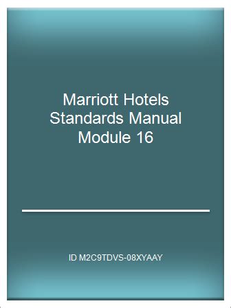 marriott hotels standards manual Epub