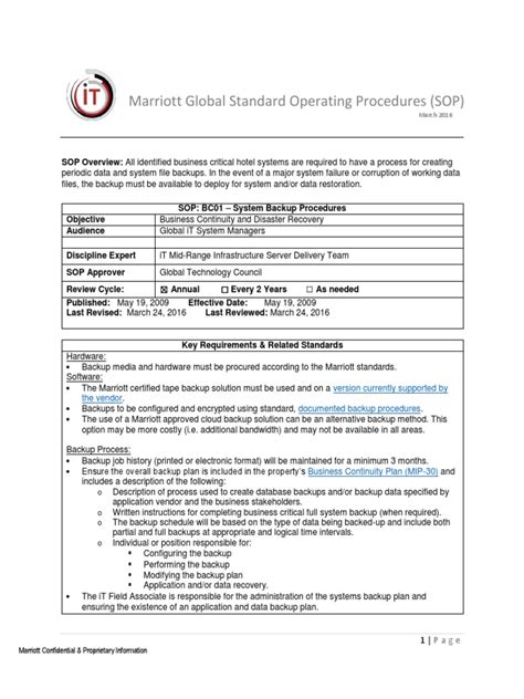 marriott standard operating procedures Epub