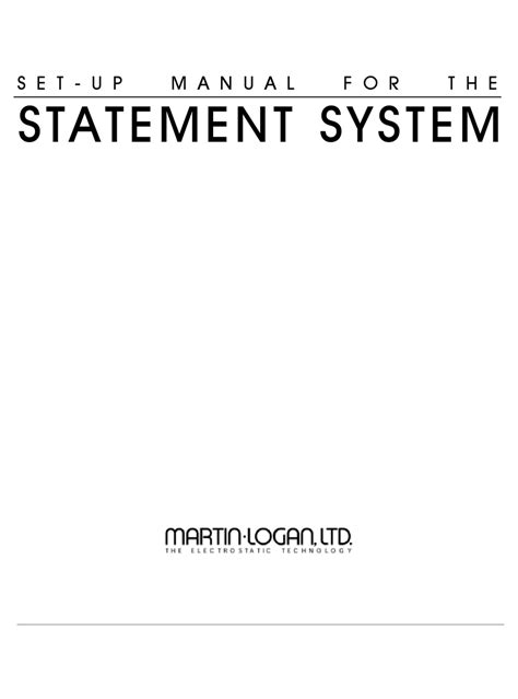 martinlogan speaker system owners manual Reader