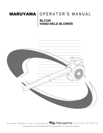 maruyama bl3100 parts manual user guide PDF