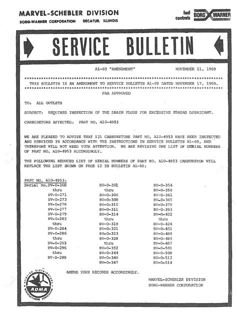 marvel schebler emergency service bulletin 18 Reader