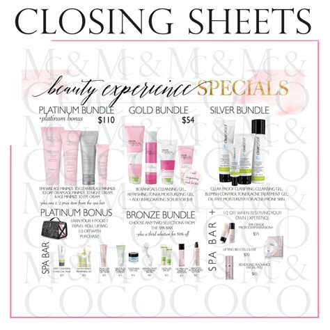 mary kay closing sheet PDF