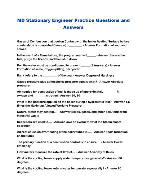 maryland stationary engineer study guide PDF