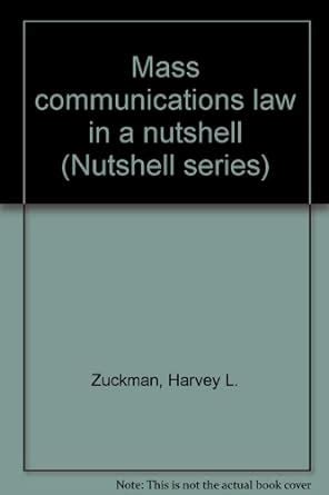 mass communication law in a nutshell in a nutshell west publishing Kindle Editon