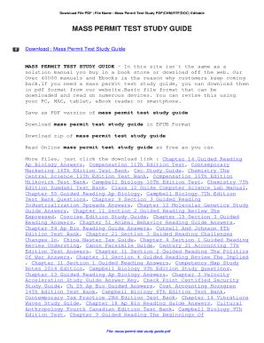 mass permit test study guide PDF