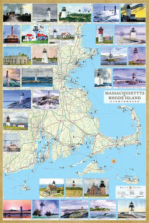 massachusetts and rhode island lighthouses map and guide Epub