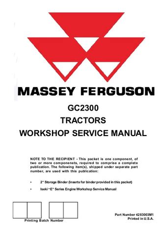 massey ferguson gc2300 service manual Ebook PDF