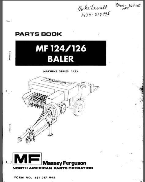 massey ferguson mf 124 126 baler parts manual Kindle Editon