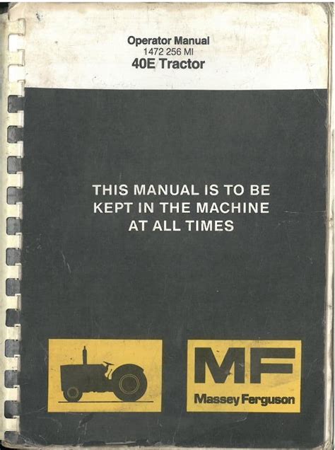 massey ferguson mf 40e operating manual Kindle Editon