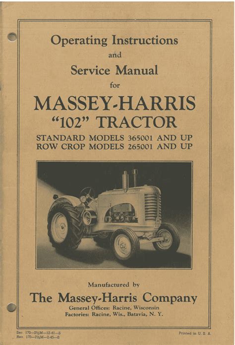 massey harris manual pdf Kindle Editon