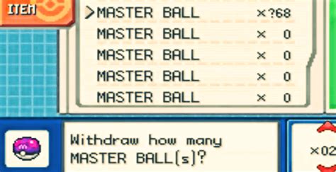 master ball cheat in pokemon fire red