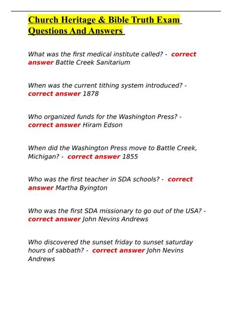 master guide bible truth exam questions Kindle Editon