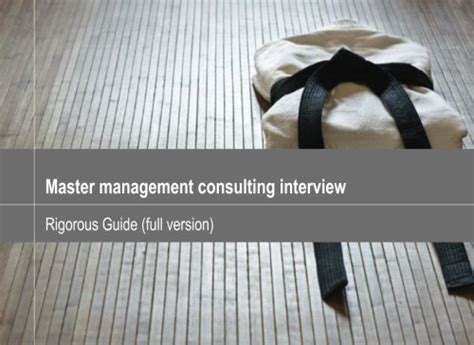 master management consulting interview rigorous guide full version Reader