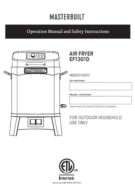 masterbuilt 20010106 turkey fryer user guide Reader