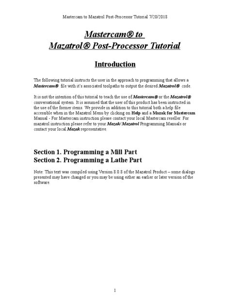 mastercam post processor programming guide pdf Epub