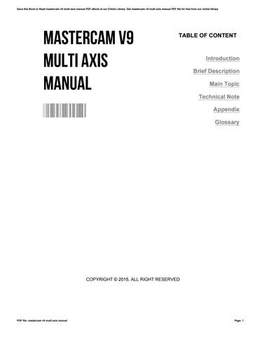 mastercam v9 user manual Doc