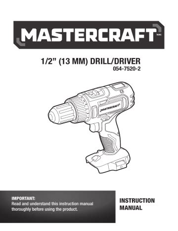 mastercraft cordless drill manual Doc