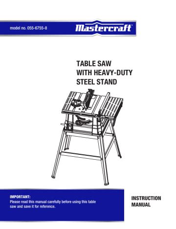 mastercraft owners manual table saw Epub