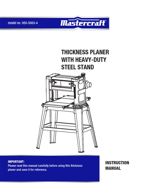 mastercraft planer pdf user guide Ebook Reader