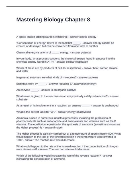 mastering biology chapter 8 Reader
