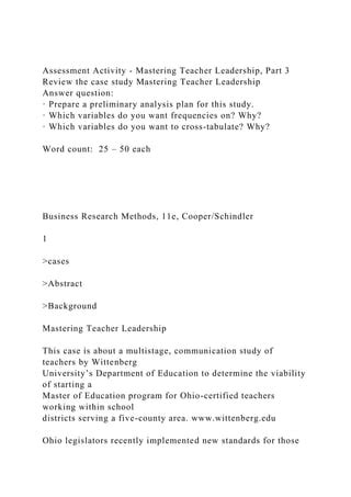 mastering teacher leadership case study answers Kindle Editon