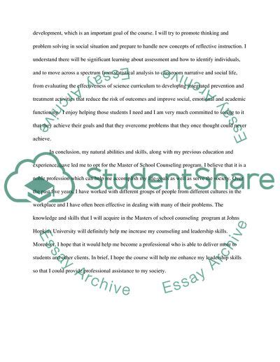 masters admission essay sample school counseling PDF