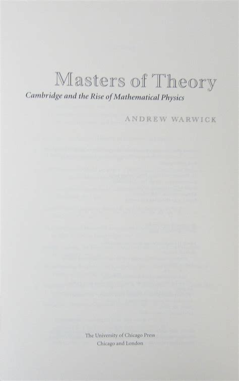 masters of theory cambridge and the rise of mathematical physics Epub