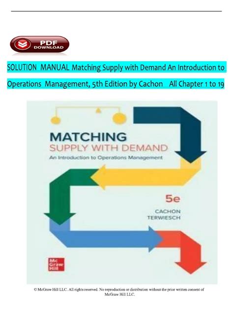 matching supply with demand solutions manual pdf PDF