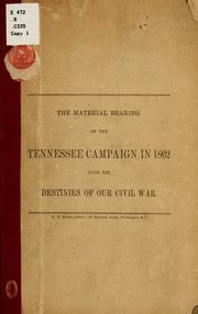 material bearing tennessee campaign 1862 Kindle Editon