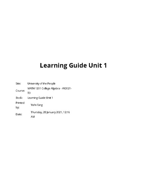 math 1201 curriculum guide Doc