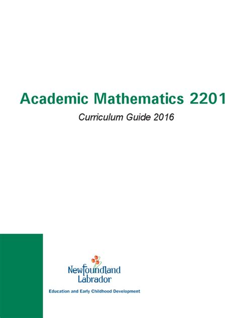 math 2201 curriculum guide Doc