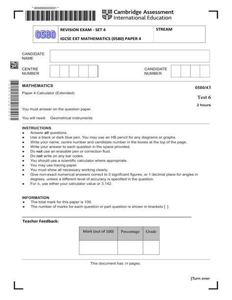math exam paper 4 extended in namibia Doc