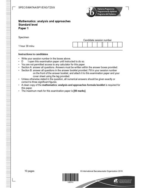 math ib sl 2014 paper 1 tz1 Doc