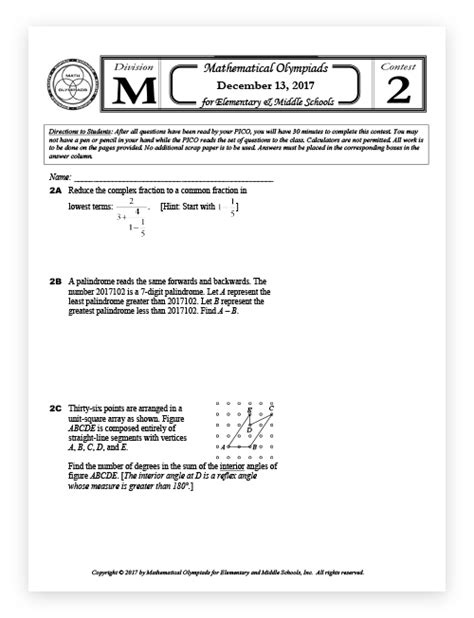 math olympiad division m questions and answers Doc