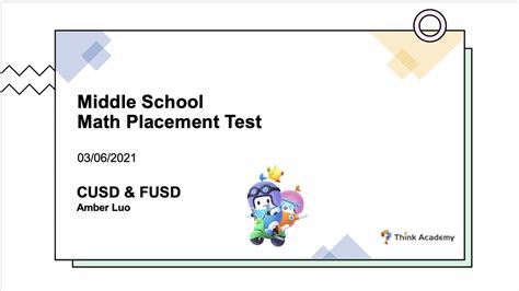math placement test for cupertino middle school Kindle Editon