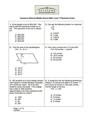 math placement test for cupertino middle school Ebook Epub