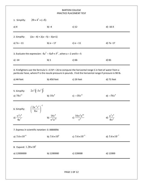 math placement test guide Kindle Editon