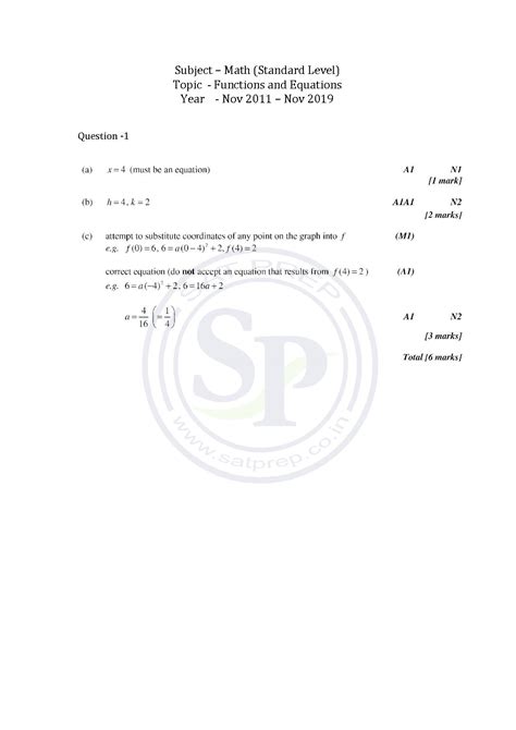 math sl paper 1 2011 answer key Kindle Editon