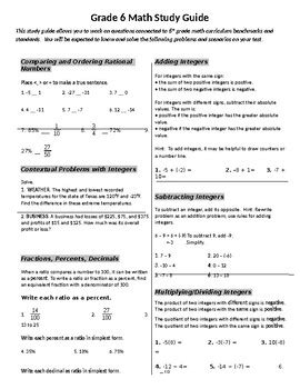 math study guide 6th grade Reader