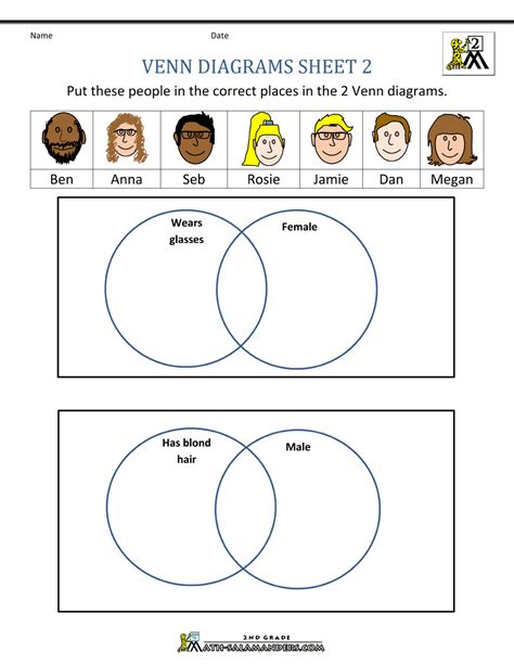 math venn diagram worksheets 2nd grade pdf Doc