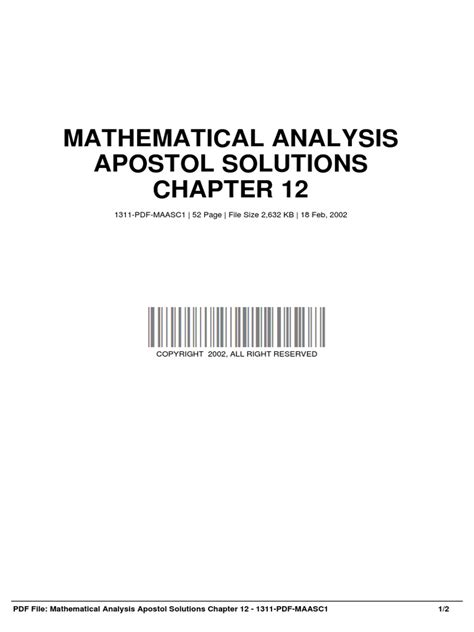 mathematical analysis apostol solutions pdf Kindle Editon