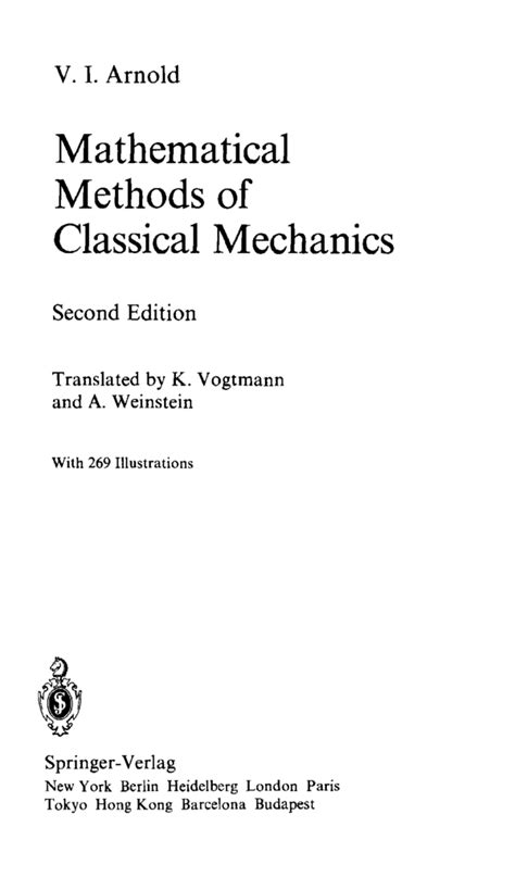 mathematical methods of classical mechanics pdf Epub