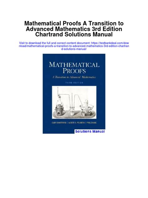 mathematical proofs a transition to advanced mathematics solutions manual pdf Kindle Editon