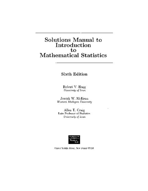 mathematical statistics solution manual Epub