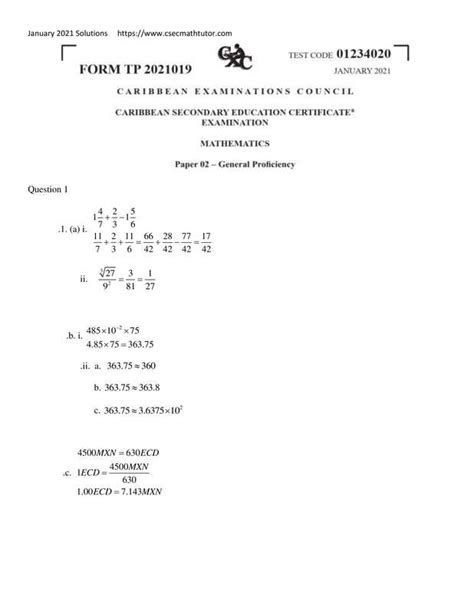 mathematics csec past papers Doc