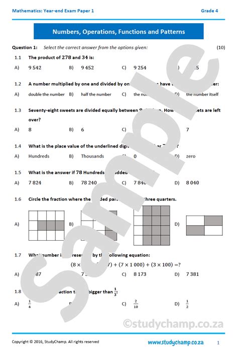 mathematics exam papers year 4 Epub