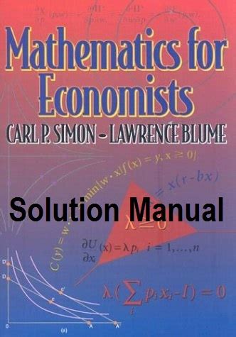 mathematics for economists simon and blume solutions manual Epub